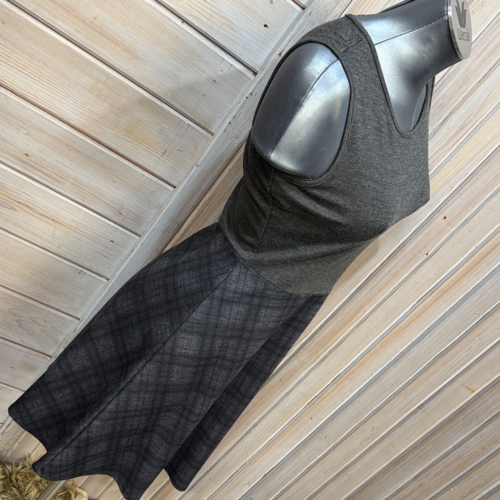 Loveappella Gray and Black Plaid Mini Dress - Picture 3 of 5